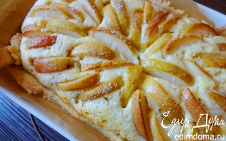 Рецепт Творожный пирог с грушами "Теплая осень"
