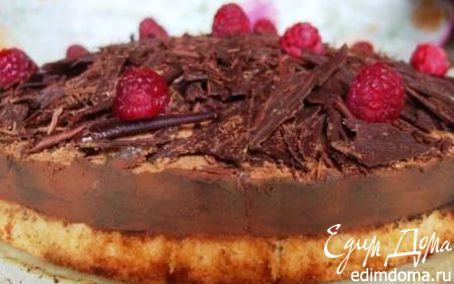 Рецепт Торт "Малиновый купол" с шоколадным крем-муссом