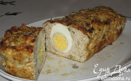 Рецепт Мясной рулет с куриным яйцом