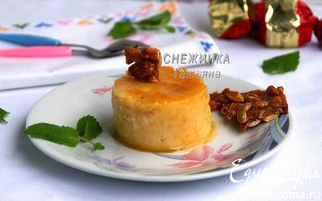 Рецепт Тыквенно-яблочный флан с медом и пралине из тыквенных семечек