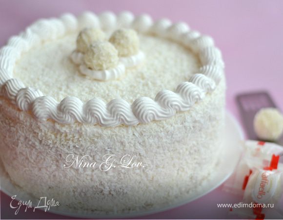Домашний торт Рафаэлло без выпечки с кокосовым кремом