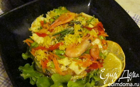 Рецепт Овощной салат с креветками