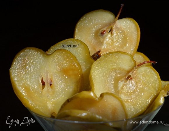 Яблочные карамелизированные чипсы