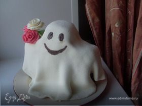 Торт-кекс "Дружелюбное привидение" на Хэллоуин