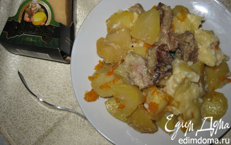 Рецепт Запеканка со свининой, овощами и сыром Джюгас