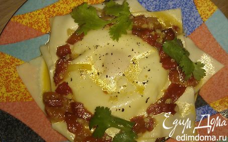 Рецепт Равиоли с козьим сыром и яйцом