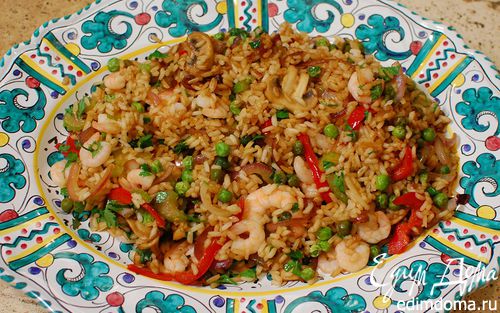 Рецепт Жареный китайский рис с креветками и сладким перцем
