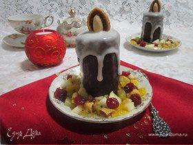 Пирожное «Рождественские свечи» с карамелизированными фруктами