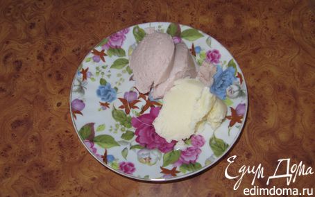 Рецепт Полезное мороженое с протеином (малиновое и пломбир)