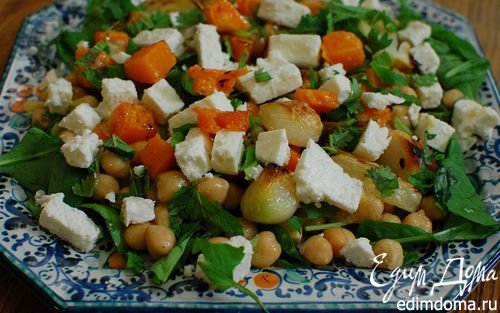 Рецепт Салат из нута с запеченными овощами и фетой
