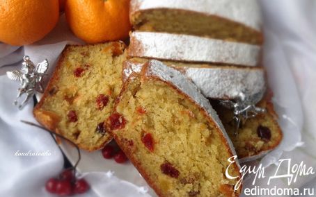 Рецепт Рождественский творожный кекс с сухофруктами и апельсиновым ароматом