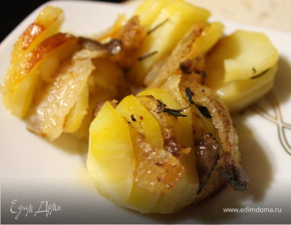 Запеченная картошечка с салом, пошаговый рецепт на ккал, фото, ингредиенты - Ксения П