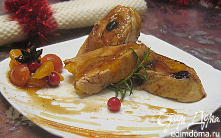 Рецепт Курица с мандаринами под мандариновой глазурью