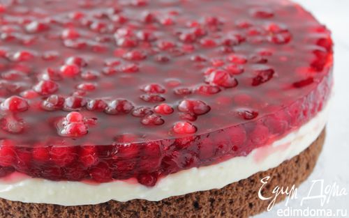 Рецепт Пирог с брусникой и заварным кремом