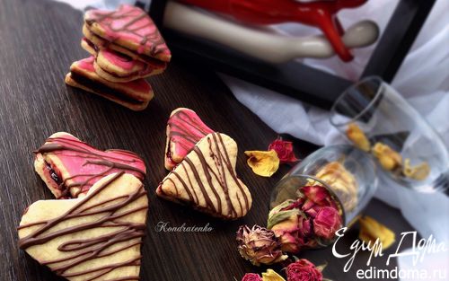 Рецепт Печенье "Валентинки" с ягодным конфитюром