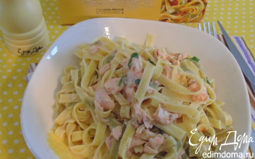 Рецепт Тальятелле с семгой и лаймом