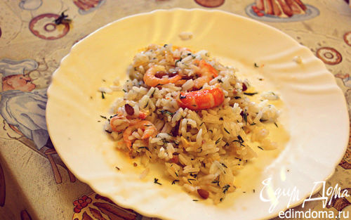 Рецепт Греческий салат из креветок с рисом