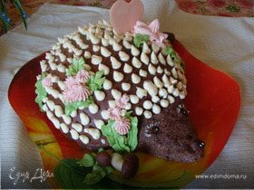 Медово-шоколадный торт "Ежик" с ананасом