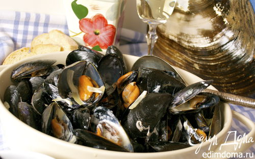 Рецепт Мидии по-адмиральски (Moules au roquefort)