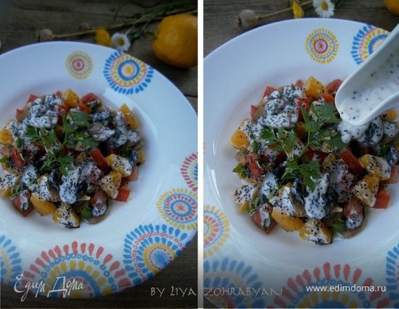Необычный салат «Букет маков» | Кулинарные импровизации | Дзен