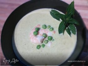 Крем-суп из свежего зеленого горошка