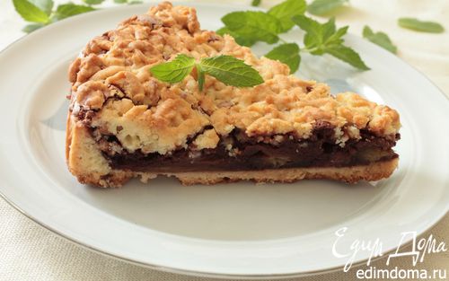 Рецепт Сливовый пирог с шоколадным пудингом