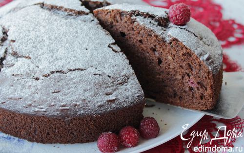 Рецепт Шоколадный пирог из рикотты с малиной