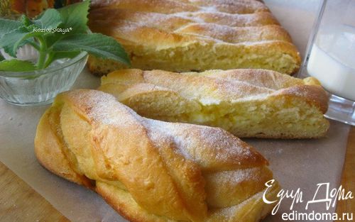 Рецепт Пирог-косичка со сливочно-лимонной начинкой