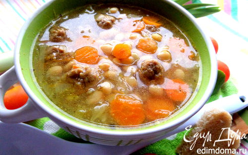 Рецепт Суп с фрикадельками и фасолью