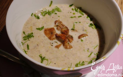 Рецепт Грибной суп с луком-пореем