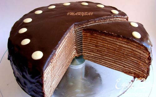 Рецепт Шоколадный торт из блинов с банановым заварным кремом