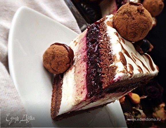 бисквитный торт с черной смородиной рецепт | Дзен