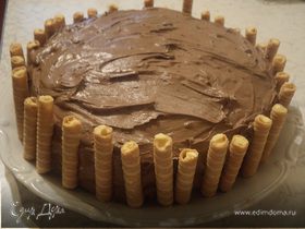 Миндальный торт с шоколадно-сливочным кремом