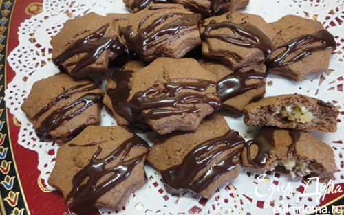 Рецепт Шоколадное печенье с марципановой начинкой
