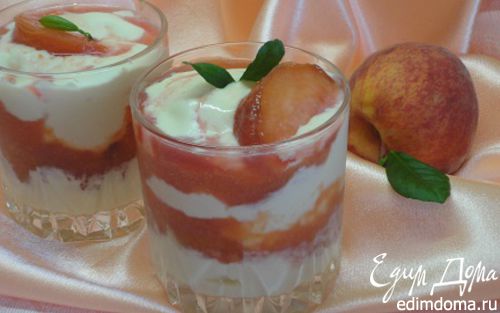 Рецепт Ванильное мороженое с персиками