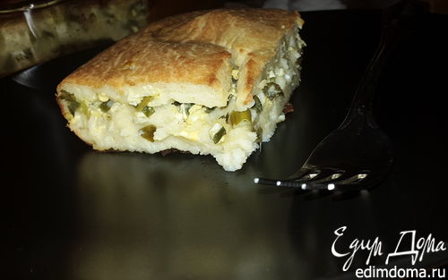 Рецепт Заливной пирог с зеленым луком и яйцом