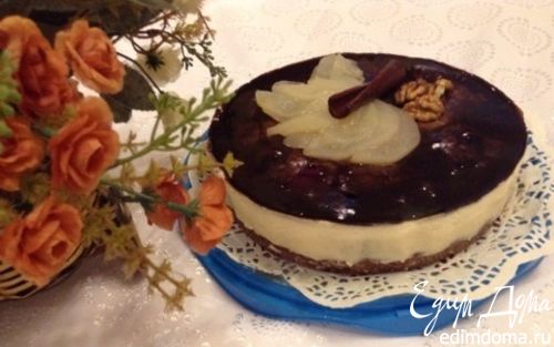 Рецепт Шоколадный пирог с грушей и панна котой