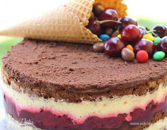 Шоколадный торт с вишней, пошаговый рецепт на 5780 ккал, фото, ингредиенты  - Sенечка