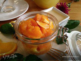 Тыквенно-апельсиновый десерт с медовым соусом