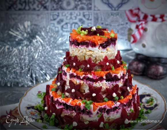 Как украсить салат сельдь под шубой икрой (70 фото)