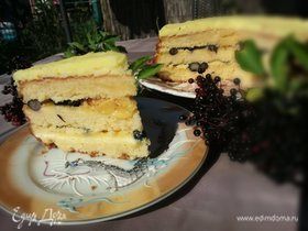 Лимонный торт с голубикой