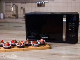 Шоколадные кексы с кремом в микроволновке Samsung