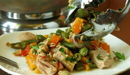 Салат со спаржевой фасолью и тунцом (Fagiolini al tonno)