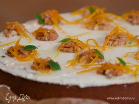 Апельсиновый пирог с кремом из сливочного сыра