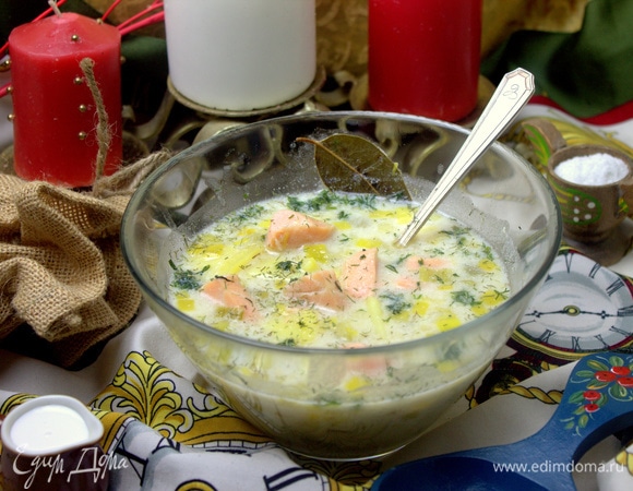Лососевый суп со сливками, пошаговый рецепт на ккал, фото, ингредиенты - Сабина