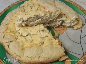 Открытый пирог с творогом и сыром