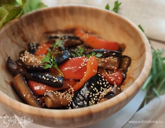 Хрустящие баклажаны в соусе: рецепт от Гульжаннат Нурушевой