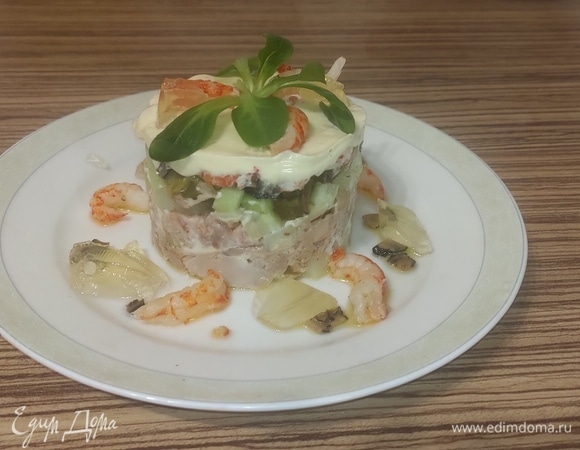 Салат Оливье экзотический - простой и вкусный рецепт с пошаговыми фото