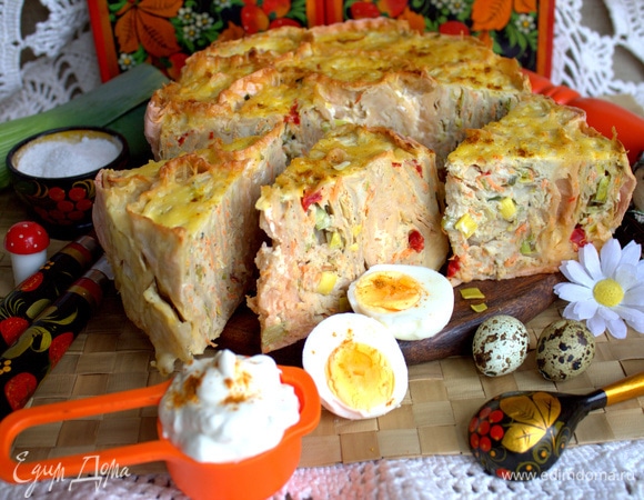 Пирог из лаваша с фаршем в духовке: рецепт с фото