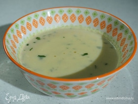 Сливочный суп-пюре из топинамбура, картофеля и лука-порея